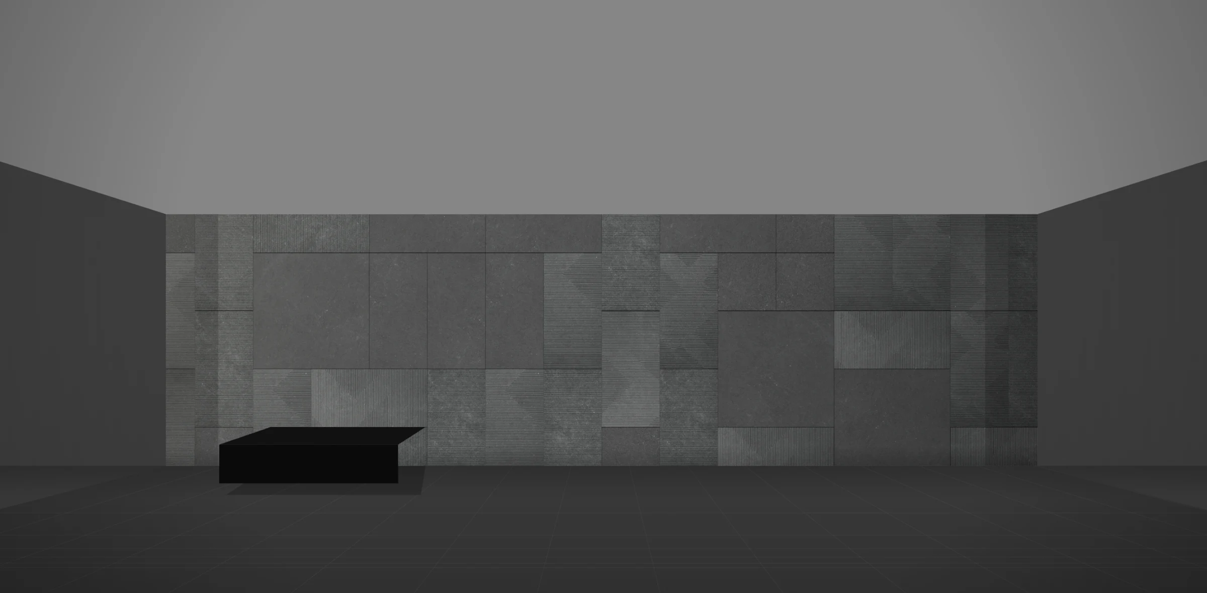 Mokap ściany z płytek Modular Glitch wygenerowany w aplikacji